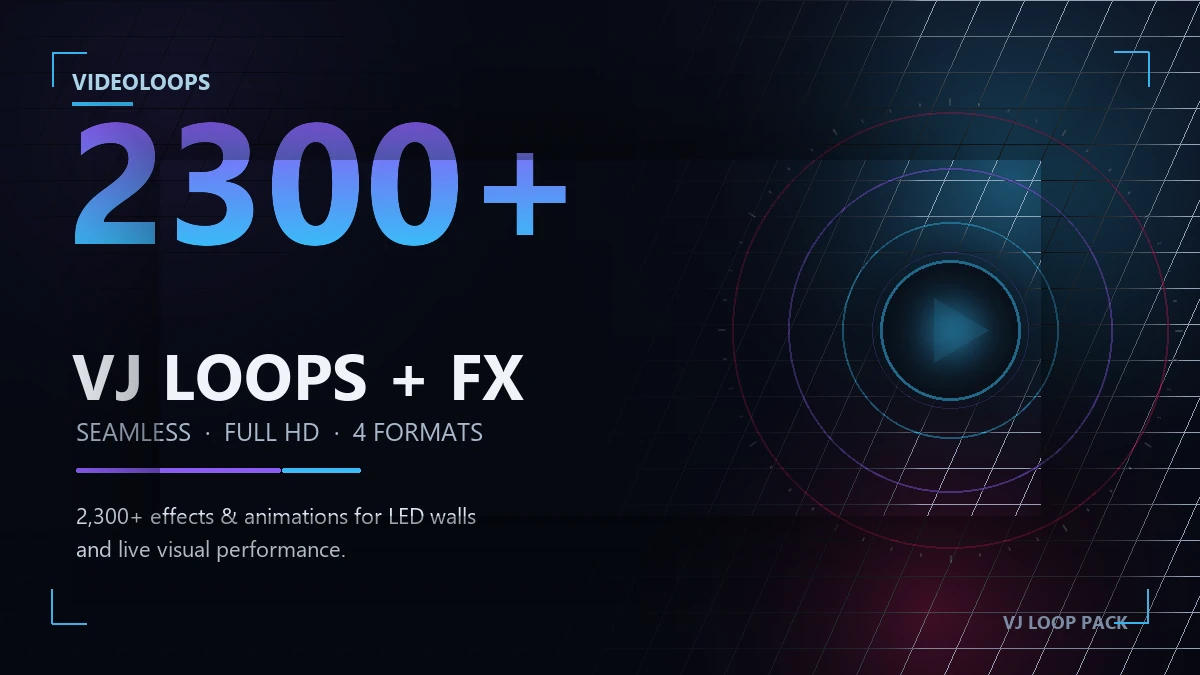 Neon abstract visuals from the 2,300+ VideoLoops Pack